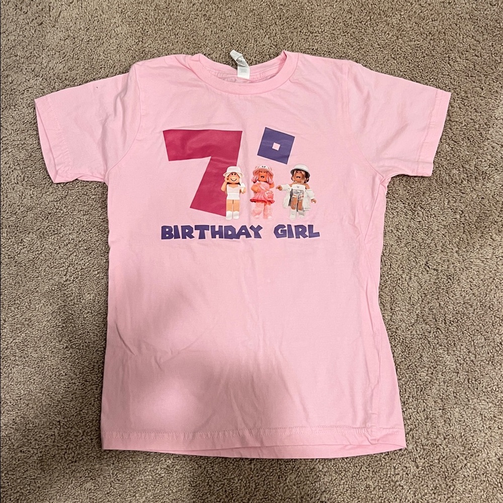 Pink Roblox Birthday Girl T-Shirt